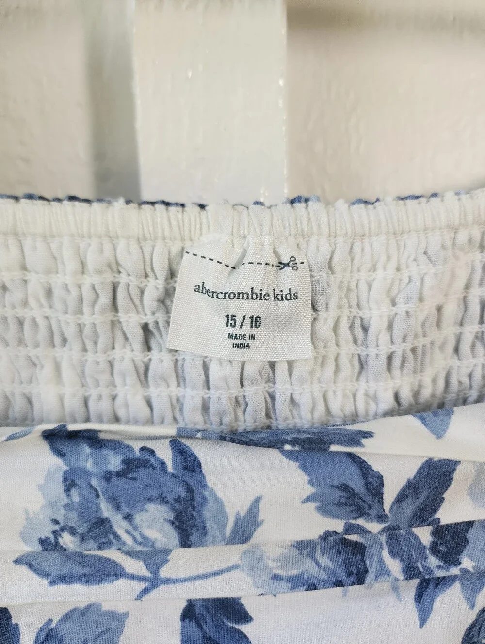 Abercrombie Kids Emerson Puff Sleeve Sundress Blue Floral Size 15/16